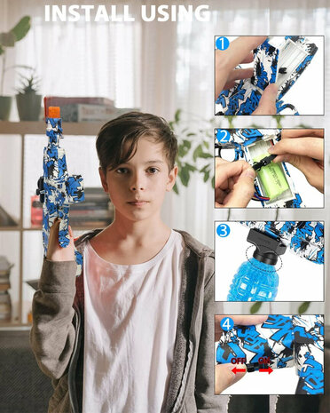 Gel Blaster - Uzi - compleet set  + balletjes -  oplaadbaar 42CM