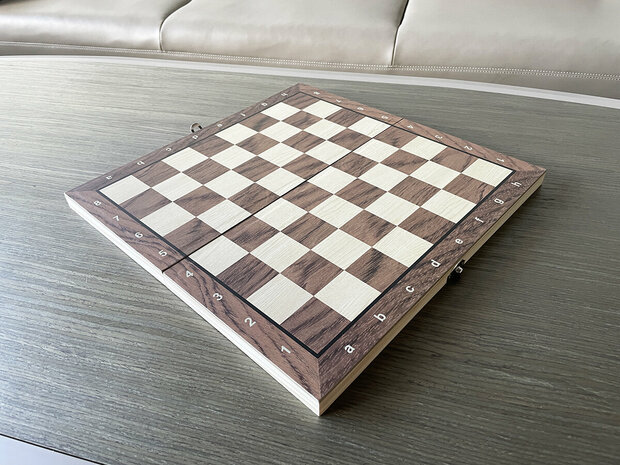 Chess King - magnetisch Schaakbord met Schaakstukken - Hout - 34x34 cm