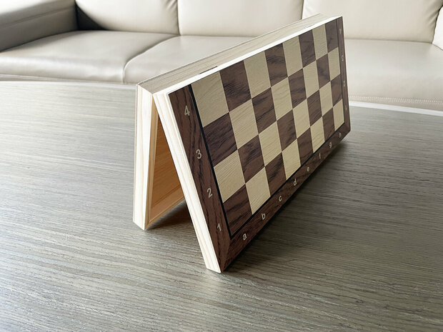 Chess King - magnetisch Schaakbord met Schaakstukken - Hout - 34x34 cm