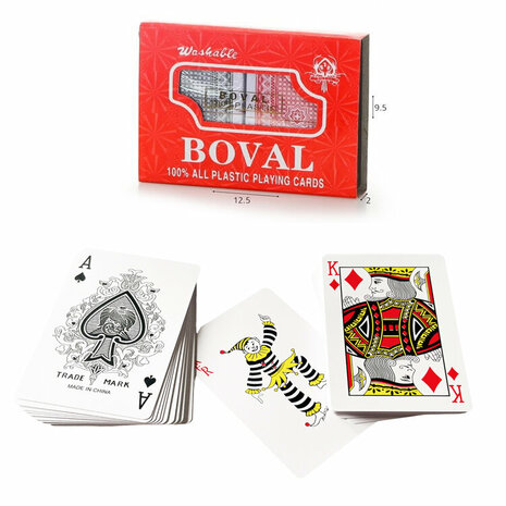 Lot de 2 cartes &agrave; jouer - &eacute;tanche - 100% plastique - BOVAL