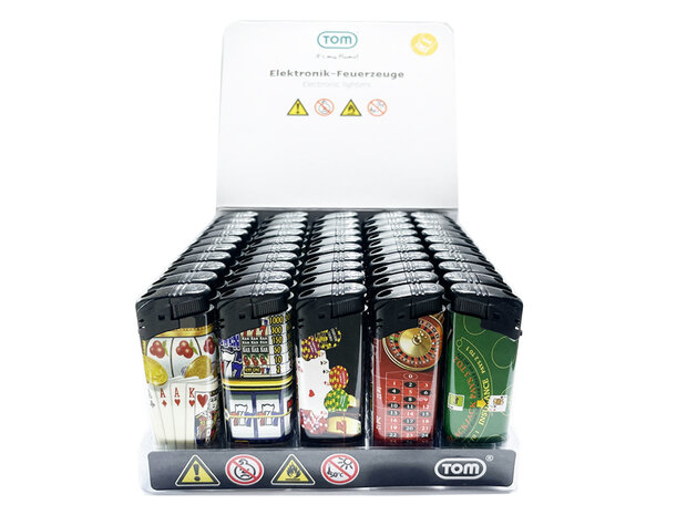 Aanstekers - 10 ass -  mix printen - Tom Lighter - klik