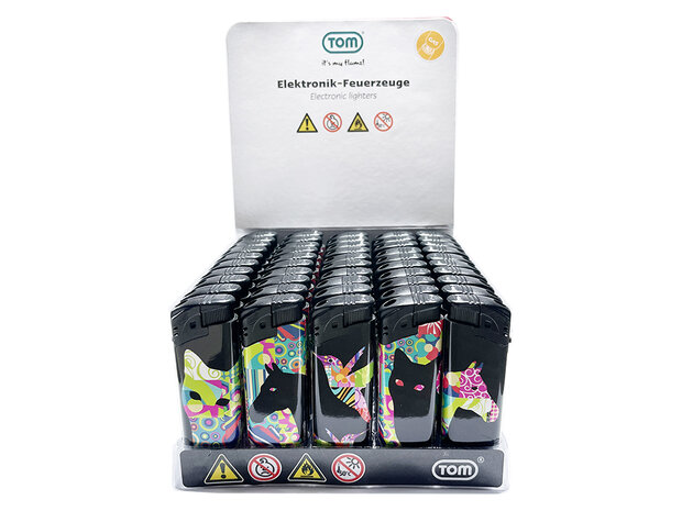 Aanstekers - 10 ass -  mix printen - Tom Lighter - klik