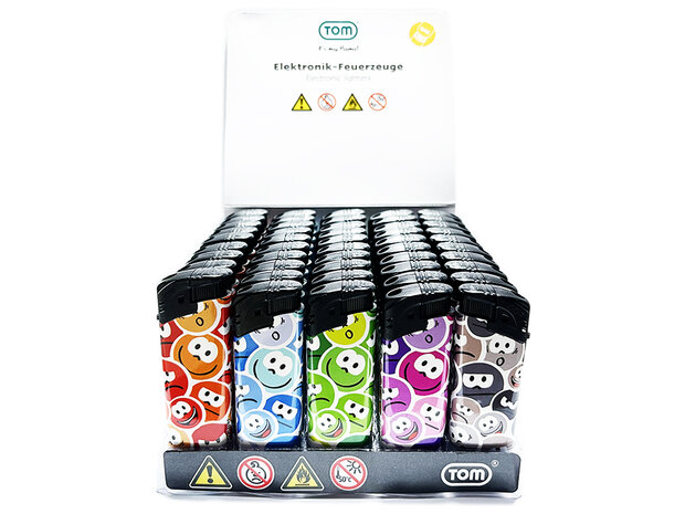 Aanstekers - 10 ass -  mix printen - Tom Lighter - klik