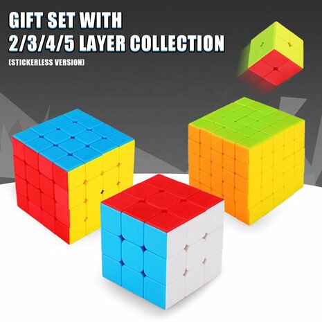 W&uuml;rfelset 4in1 - Magig Cube - 2x2 - 3x3 - 4x4 - 5x5