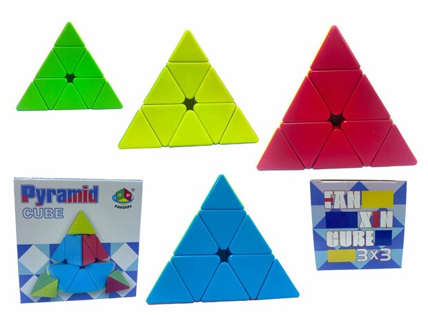 Pyraminx cube - brainteaser - pyramid shape - 9.5CM