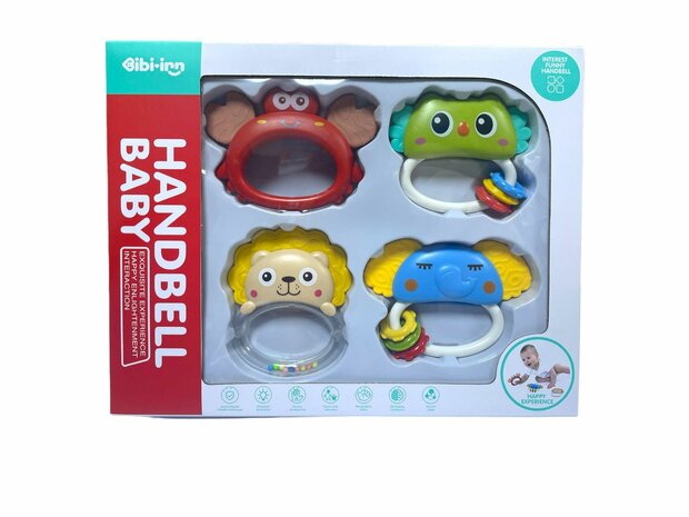 Baby Tafelbel Bijtring Set 4 STUKS