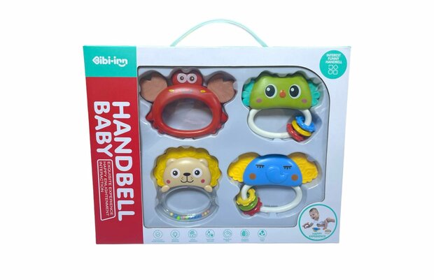 Baby Tafelbel Bijtring Set 4 STUKS