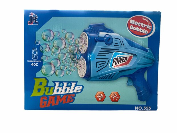 Jouet pistolet &agrave; bulles - Machine &agrave; souffler les bulles - Lumi&egrave;re LED - 1x savon