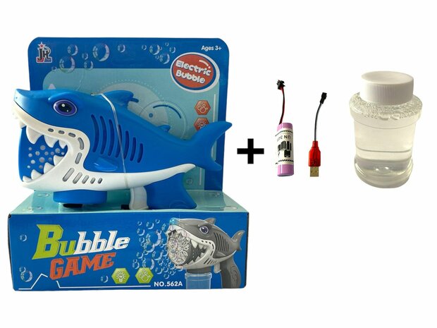 Bubble blow gun types Shark rechargeable USB