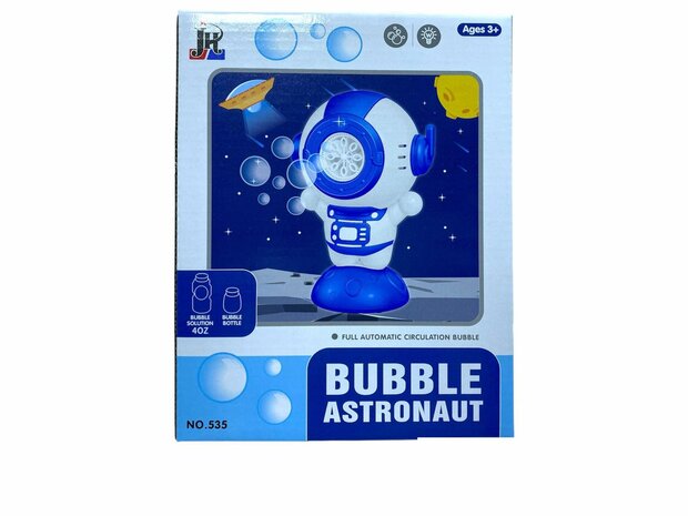 Bellenblaasmachine Astronaut LED-licht 1x zeep