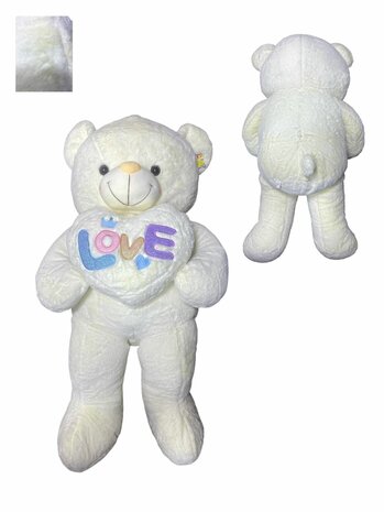 Cuddly bear with Heart I LOVE You White 110cm