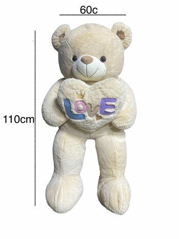Kuschelb&auml;r mit Herz I LOVE You braune 110cm