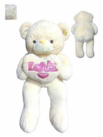 Teddy bear with heart I LOVE You White 110cm