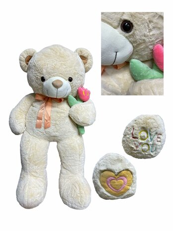 Teddybeer met hart LOVE You beige 110cm