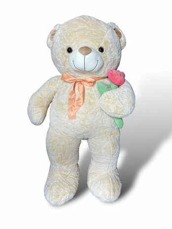 Teddybeer met hart LOVE You beige 110cm