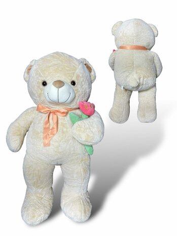 Teddybeer met hart LOVE You beige 110cm