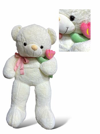 Teddybeer met hart LOVE You Wit 110 cm