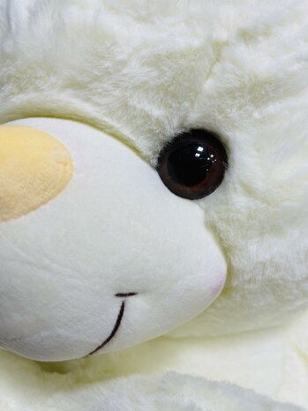 Teddy bear with heart LOVE White 75cm