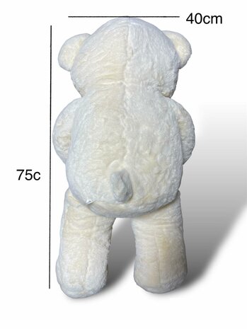 Knuffelbeer met hart LOVE beige 75cm