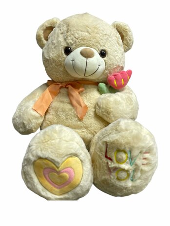Cuddly bear with heart and LOVE YOU 75cm
