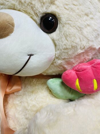 Cuddly bear with heart and LOVE YOU 75cm