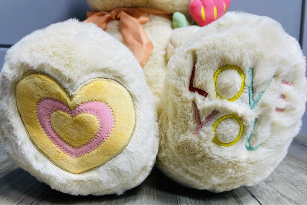 Cuddly bear with heart and LOVE YOU 75cm