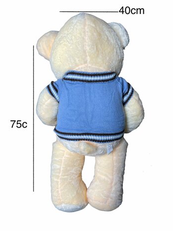 Kuschelb&auml;r Teddyb&auml;r Plus mit blauem Hemd 75cm
