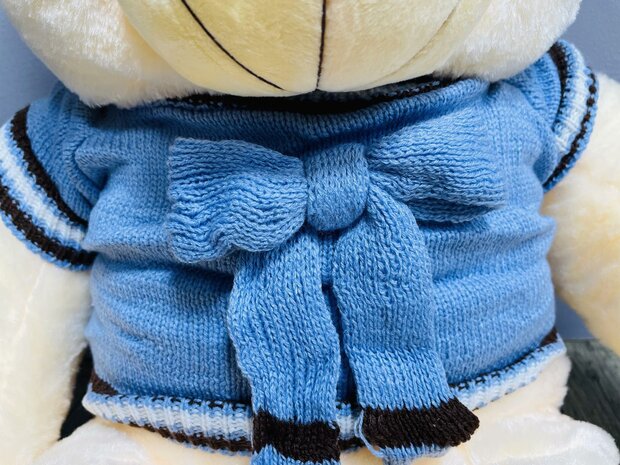 Kuschelb&auml;r Teddyb&auml;r Plus mit blauem Hemd 75cm