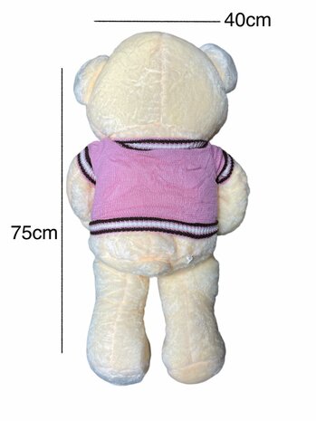 Knuffelbeer Teddybeer plus met shirt 75cm