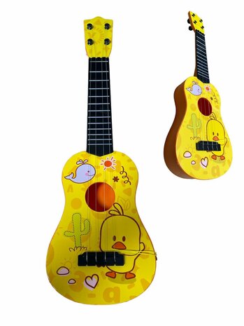 Gitaar Geel - Kinder Gitaar 4 SNAREN 54CM