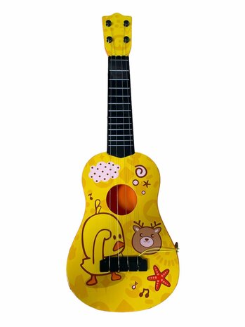 Gitaar Geel - Kinder Gitaar 4 SNAREN 54CM