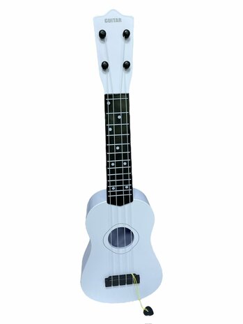 GUITAR BLACK AND WHITE - CHILDREN&#039;S GUITAR 4 STRINGS 57CM