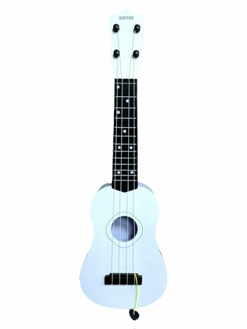 GUITAR BLACK AND WHITE - CHILDREN&#039;S GUITAR 4 STRINGS 57CM