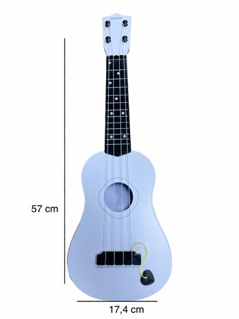 GUITAR BLACK AND WHITE - CHILDREN&#039;S GUITAR 4 STRINGS 57CM