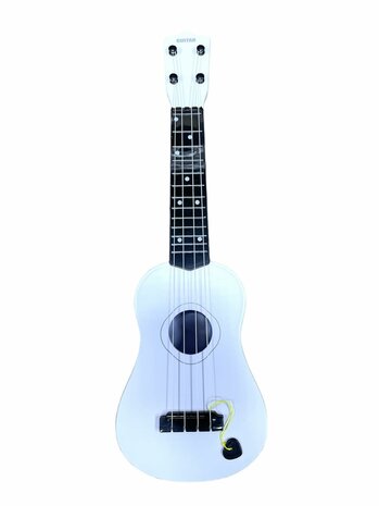 GUITAR BLACK AND WHITE - CHILDREN&#039;S GUITAR 4 STRINGS 57CM