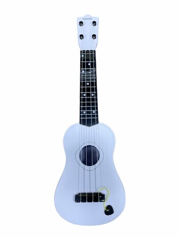 GUITAR BLACK AND WHITE - CHILDREN&#039;S GUITAR 4 STRINGS 57CM