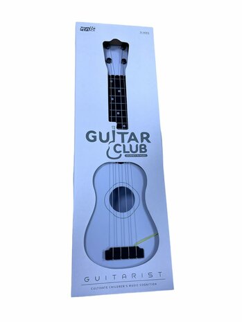 GUITAR BLACK AND WHITE - CHILDREN&#039;S GUITAR 4 STRINGS 57CM