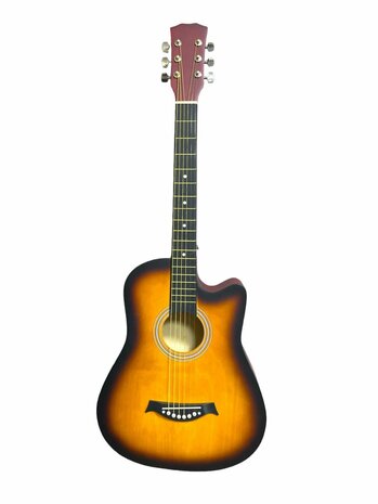 Guitare pan coup&eacute; &agrave; 6 cordes western acoustique 38&quot; marron