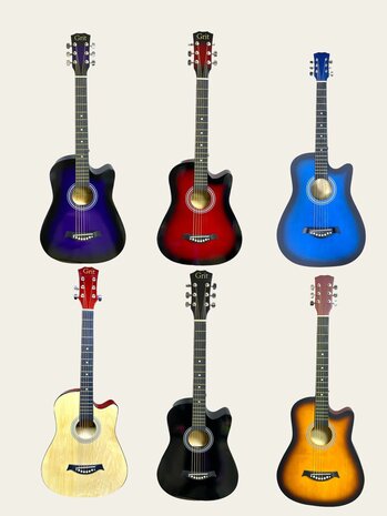 Cutaway-Gitarre mit 6 Saiten, Western-Akustikgitarre, 38 Zoll mix Farbe