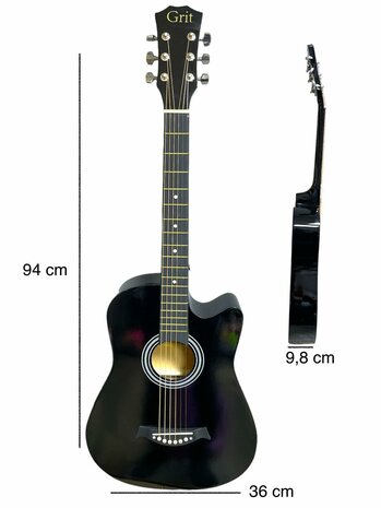 Guitar cutaway with 6 strings western acoustic 38&quot; mix color