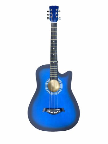 Guitar cutaway with 6 strings western acoustic 38&quot; mix color