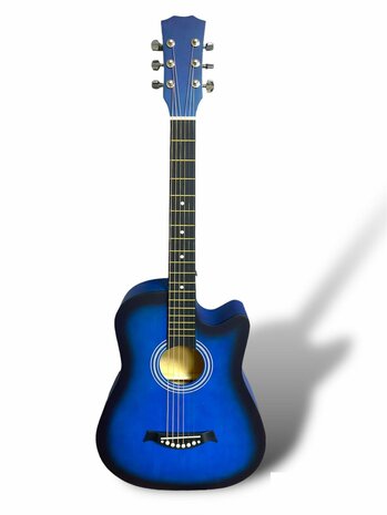 Guitar cutaway with 6 strings western acoustic 38&quot; mix color