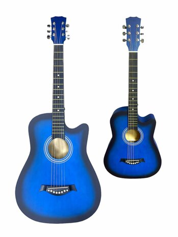 Guitar cutaway with 6 strings western acoustic 38&quot; mix color