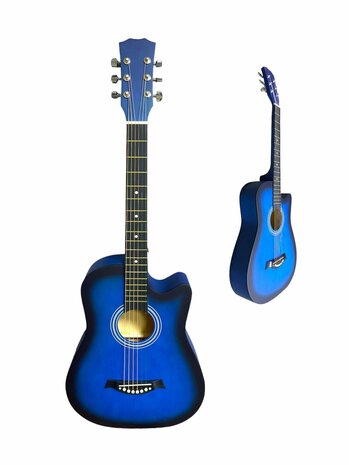 Guitar cutaway with 6 strings western acoustic 38&quot; mix color