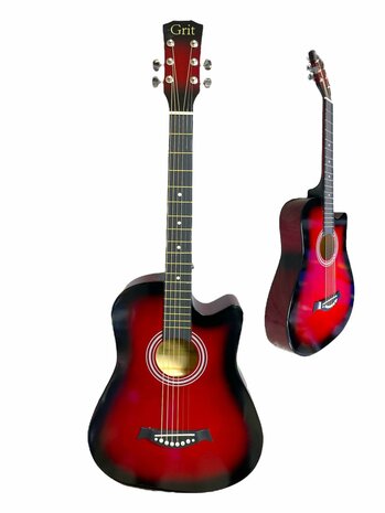 Guitar cutaway with 6 strings western acoustic 38&quot; mix color