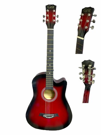 Guitar cutaway with 6 strings western acoustic 38&quot; mix color