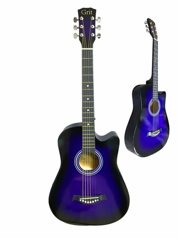 Guitar cutaway with 6 strings western acoustic 38&quot; mix color