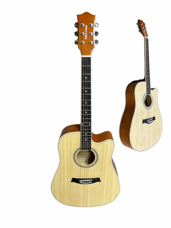 Guitar cutaway with 6 strings western acoustic 41&quot; Adia wood