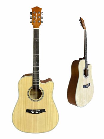 Guitar cutaway with 6 strings western acoustic 41&quot; Adia wood
