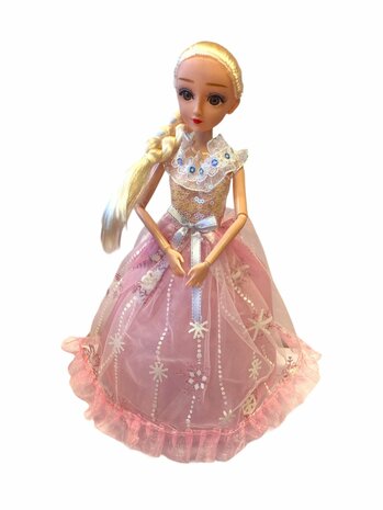 Dansende prinses poppen speelgoed roterende dansende prinses met licht en muziek